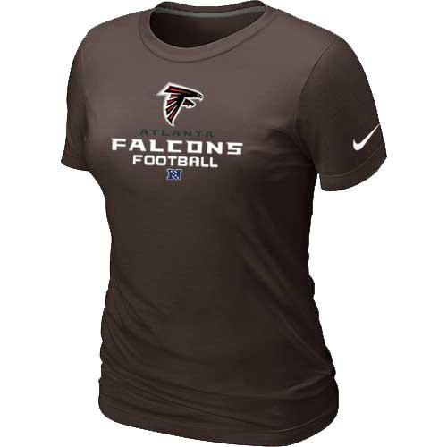 Cheap Women Nike Atlanta Falcons Brown Critical Victory NFL Football T-Shirt