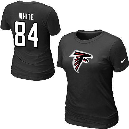 Cheap Women Nike Atlanta Falcons 84 white Name & Number Black NFL Football T-Shirt