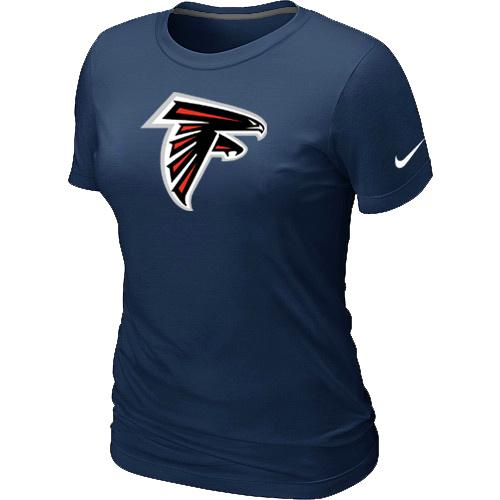 Cheap Women Nike Atlanta Falcons D.Blue Logo NFL Football T-Shirt