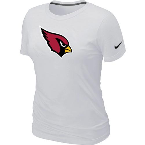 Cheap Women Nike Arizona Cardinals White Logo NFL Football T-Shirt