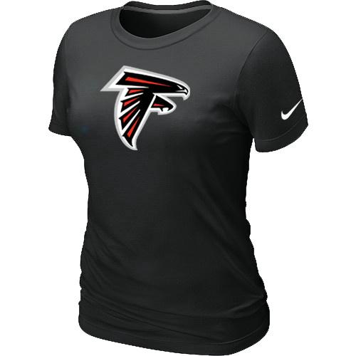 Cheap Women Nike Atlanta Falcons Black Logo NFL Football T-Shirt