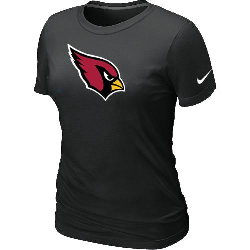 Cheap Women Nike Arizona Cardinals Black Logo NFL Football T-Shirt