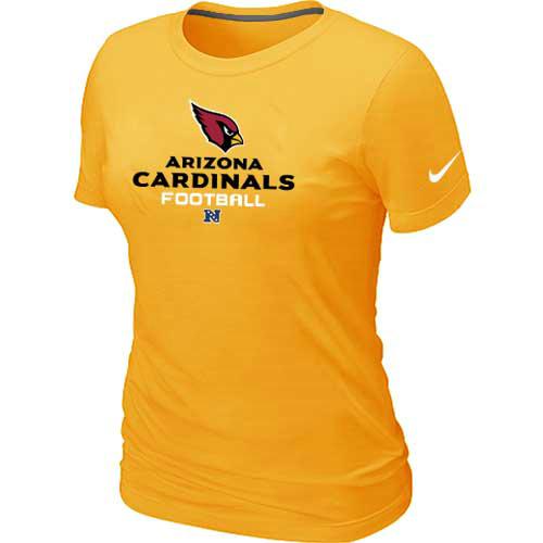 Cheap Women Nike Arizona Cardinals Yellow Critical Victory NFL Football T-Shirt