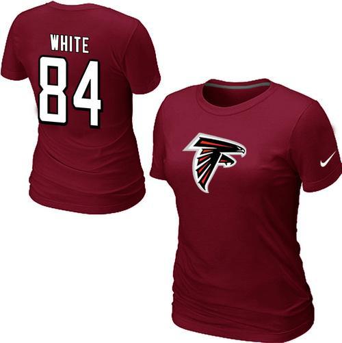 Cheap Women Nike Atlanta Falcons 84 white Name & Number Red NFL Football T-Shirt