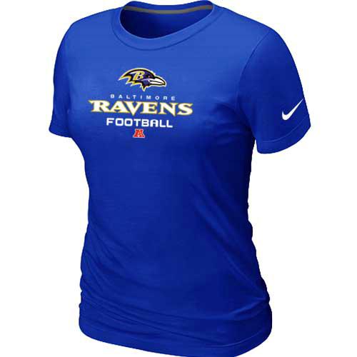 Cheap Women Nike Baltimore Ravens Blue Critical Victory NFL Football T-Shirt