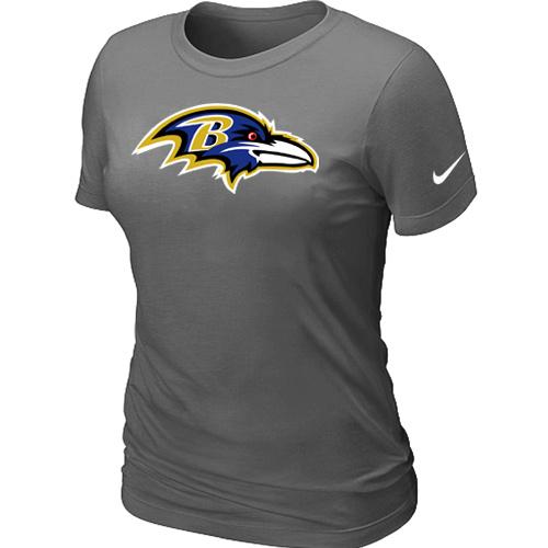 Cheap Women Nike Baltimore Ravens D.Grey Logo NFL Football T-Shirt
