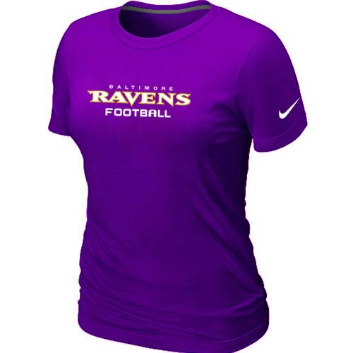 Cheap Women Nike Baltimore Ravens Sideline Legend Authentic Font PURPLE NFL Football T-Shirt