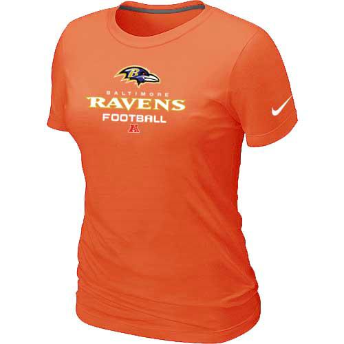 Cheap Women Nike Baltimore Ravens Orange Critical Victory NFL Football T-Shirt