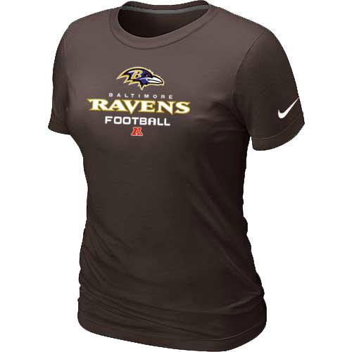 Cheap Women Nike Baltimore Ravens Brown Critical Victory NFL Football T-Shirt