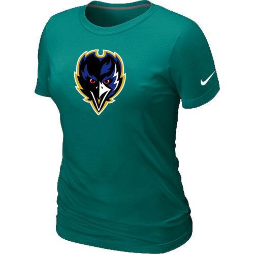 Cheap Women Nike Baltimore Ravens Tean Logo L.Green NFL Football T-Shirt