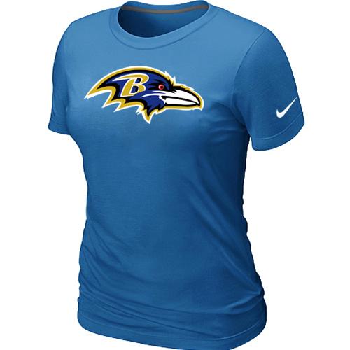 Cheap Women Nike Baltimore Ravens L.blue Logo NFL Football T-Shirt