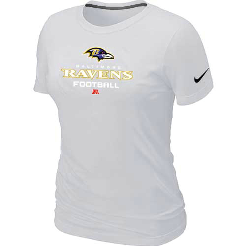 Cheap Women Nike Baltimore Ravens White Critical Victory NFL Football T-Shirt