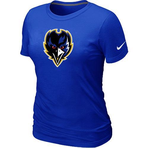 Cheap Women Nike Baltimore Ravens Tean Logo Blue NFL Football T-Shirt