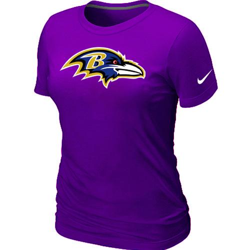 Cheap Women Nike Baltimore Ravens Purple Logo NFL Football T-Shirt