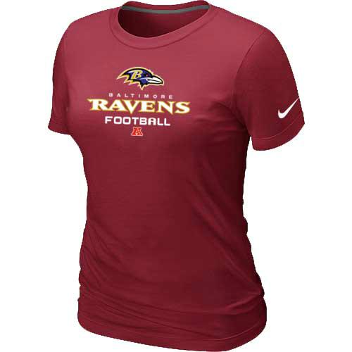 Cheap Women Nike Baltimore Ravens Red Critical Victory NFL Football T-Shirt