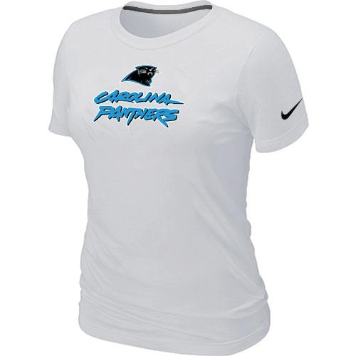 Cheap Women Nike Carolina Panthers Authentic Logo - White NFL Football T-Shirt