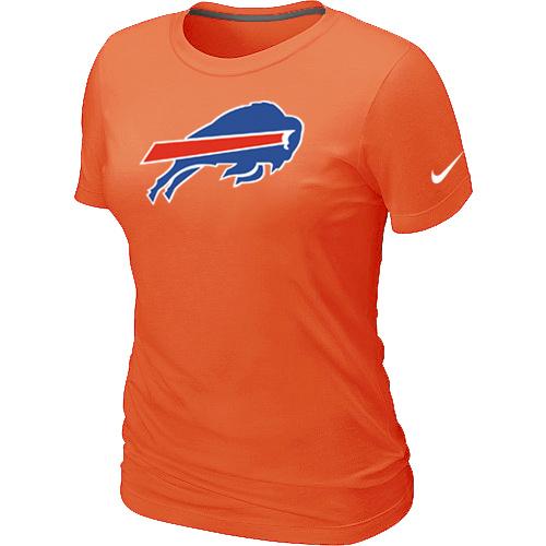 Cheap Women Nike Buffalo Bills Orange Logo NFL Football T-Shirt