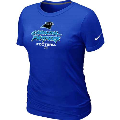 Cheap Women Nike Carolina Panthers Blue Critical Victory NFL Football T-Shirt