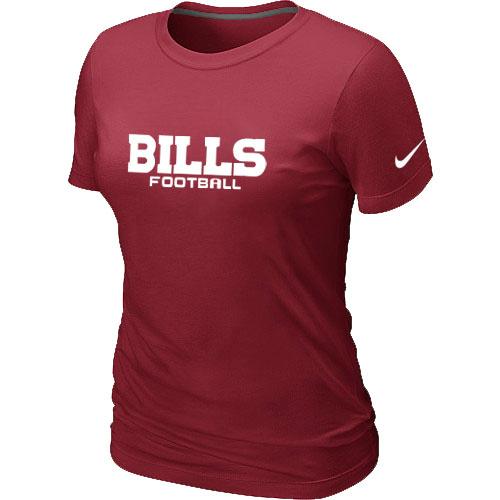 Cheap Women Nike Buffalo Bills Sideline Legend Authentic Font Red NFL Football T-Shirt