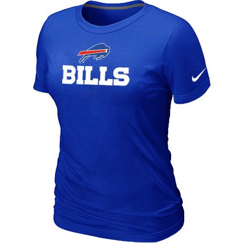 Cheap Women Nike Buffalo Bills Authentic Logo Blue NFL Football T-Shirt