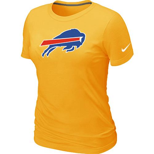 Cheap Women Nike Buffalo Bills Yellow Logo NFL Football T-Shirt