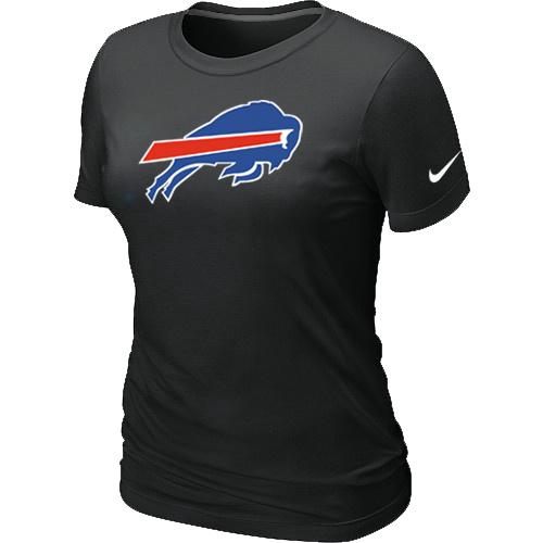 Cheap Women Nike Buffalo Bills Black Logo NFL Football T-Shirt
