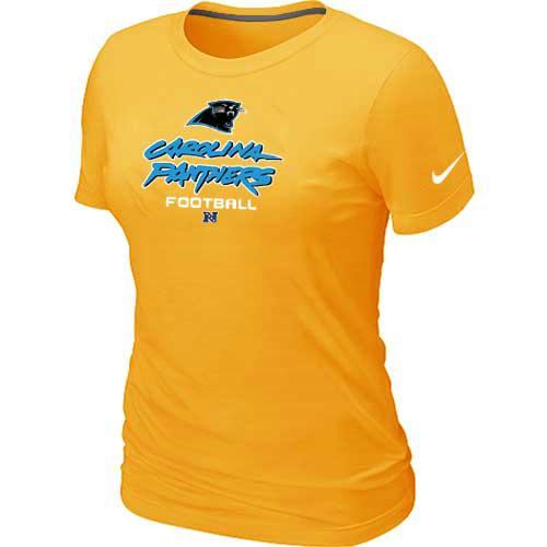 Cheap Women Nike Carolina Panthers Yellow Critical Victory NFL Football T-Shirt