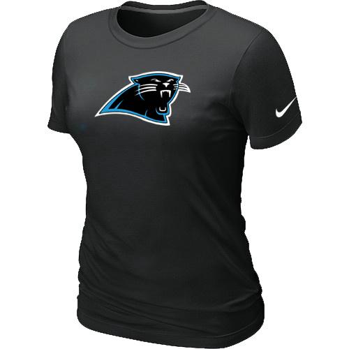Cheap Women Nike Carolina Panthers Black Logo NFL Football T-Shirt