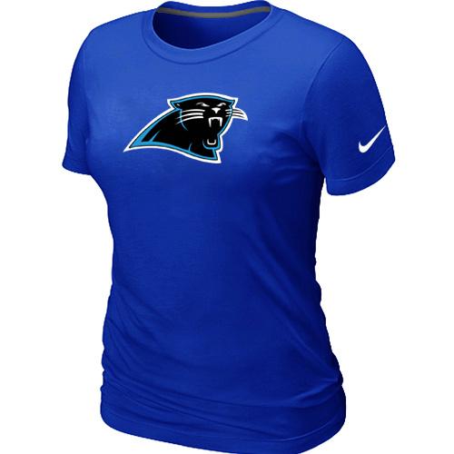 Cheap Women Nike Carolina Panthers Blue Logo NFL Football T-Shirt