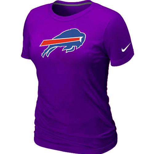 Cheap Women Nike Buffalo Bills Purple Logo NFL Football T-Shirt