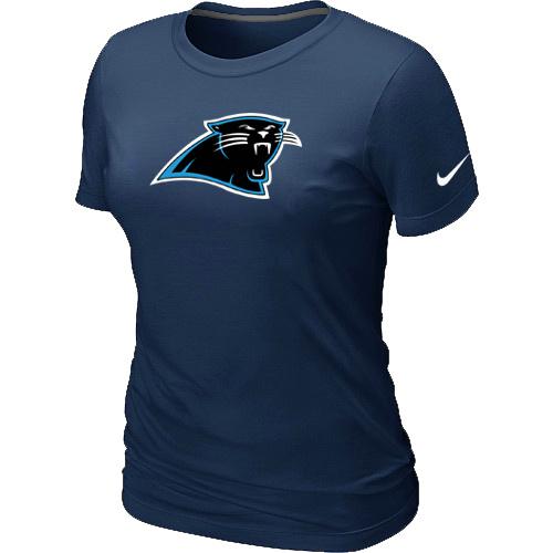 Cheap Women Nike Carolina Panthers D.Blue Logo NFL Football T-Shirt