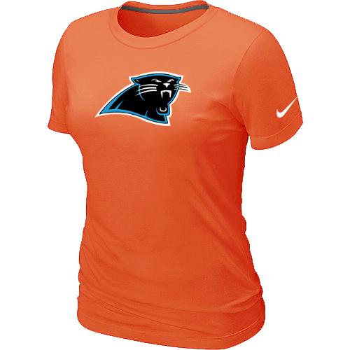 Cheap Women Nike Carolina Panthers Orange Logo NFL Football T-Shirt
