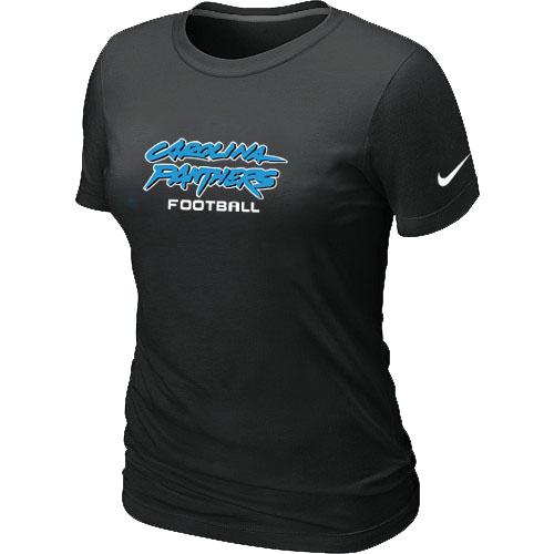 Cheap Women Nike Carolina Panthers Sideline Legend Authentic Font Black NFL Football T-Shirt