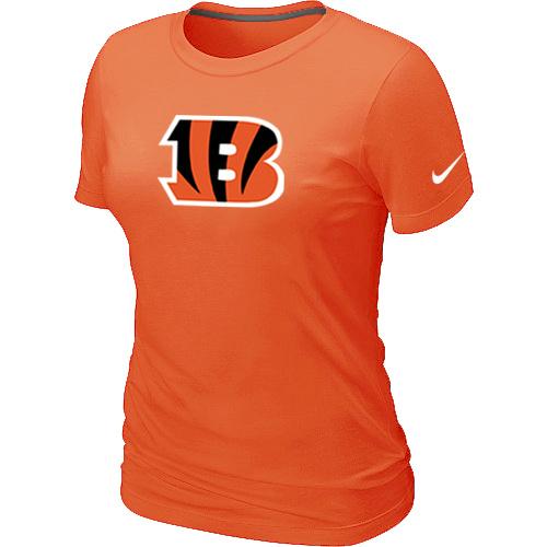 Cheap Women Nike Cincinnati Bengals Orange Logo NFL Football T-Shirt