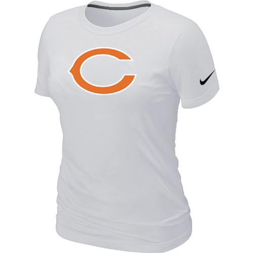 Cheap Women Nike Chicago Bears White Logo NFL Football T-Shirt