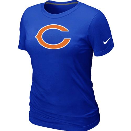 Cheap Women Nike Chicago Bears Blue Logo NFL Football T-Shirt
