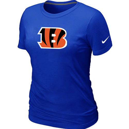 Cheap Women Nike Cincinnati Bengals Blue Logo NFL Football T-Shirt