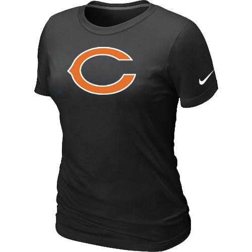 Cheap Women Nike Chicago Bears Black Logo NFL Football T-Shirt
