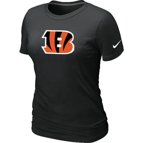 Cheap Women Nike Cincinnati Bengals Black Logo NFL Football T-Shirt