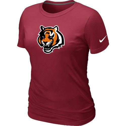 Cheap Women Nike Cincinnati Bengals Tean Logo Red NFL Football T-Shirt