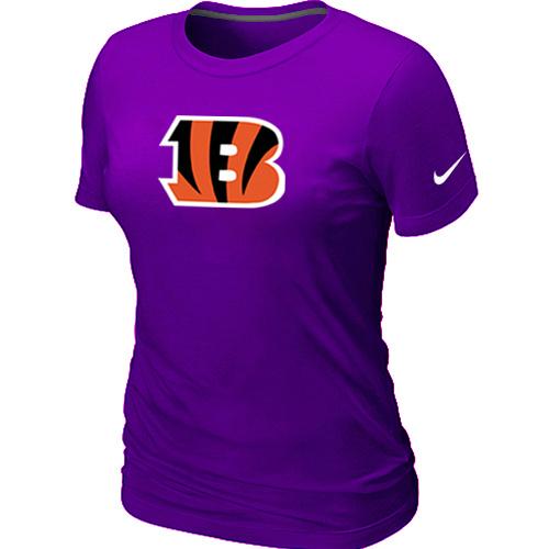 Cheap Women Nike Cincinnati Bengals Purple Logo NFL Football T-Shirt