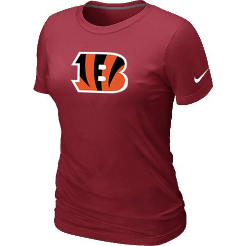 Cheap Women Nike Cincinnati Bengals Red Logo NFL Football T-Shirt