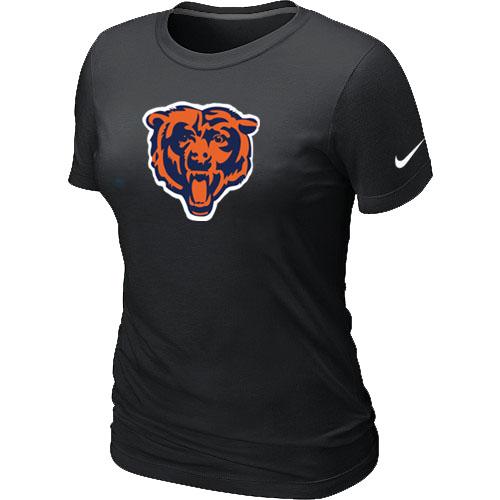 Cheap Women Nike Chicago Bears Black Tean Logo Black NFL Football T-Shirt