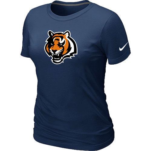 Cheap Women Nike Cincinnati Bengals Tean Logo D.Blue NFL Football T-Shirt