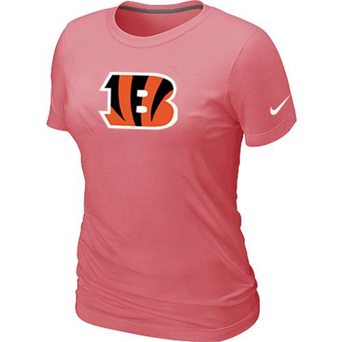 Cheap Women Nike Cincinnati Bengals Pink Logo NFL Football T-Shirt