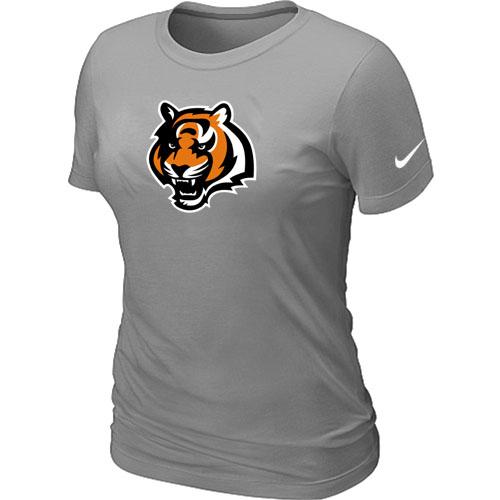 Cheap Women Nike Cincinnati Bengals Tean Logo L.Grey NFL Football T-Shirt