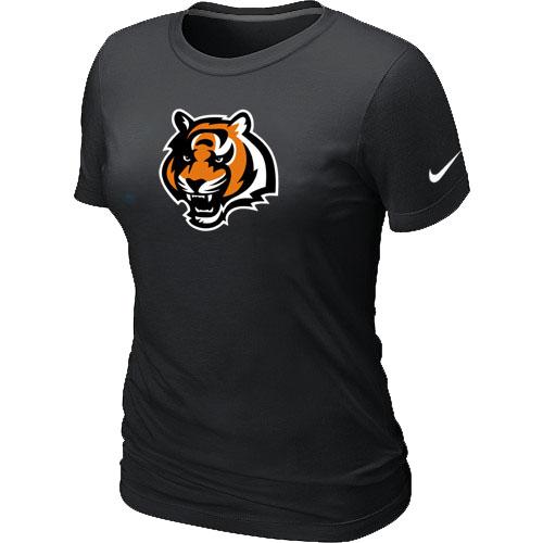 Cheap Women Nike Cincinnati Bengals Tean Logo Black NFL Football T-Shirt