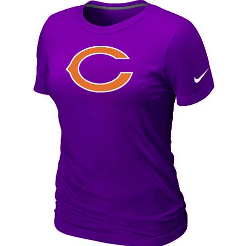 Cheap Women Nike Chicago Bears Purple Logo NFL Football T-Shirt