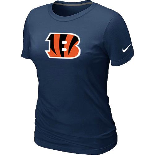 Cheap Women Nike Cincinnati Bengals D.Blue Logo NFL Football T-Shirt