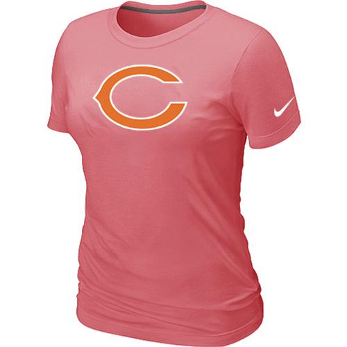 Cheap Women Nike Chicago Bears Pink Logo NFL Football T-Shirt